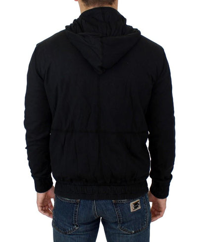 Black cotton hooded sweater