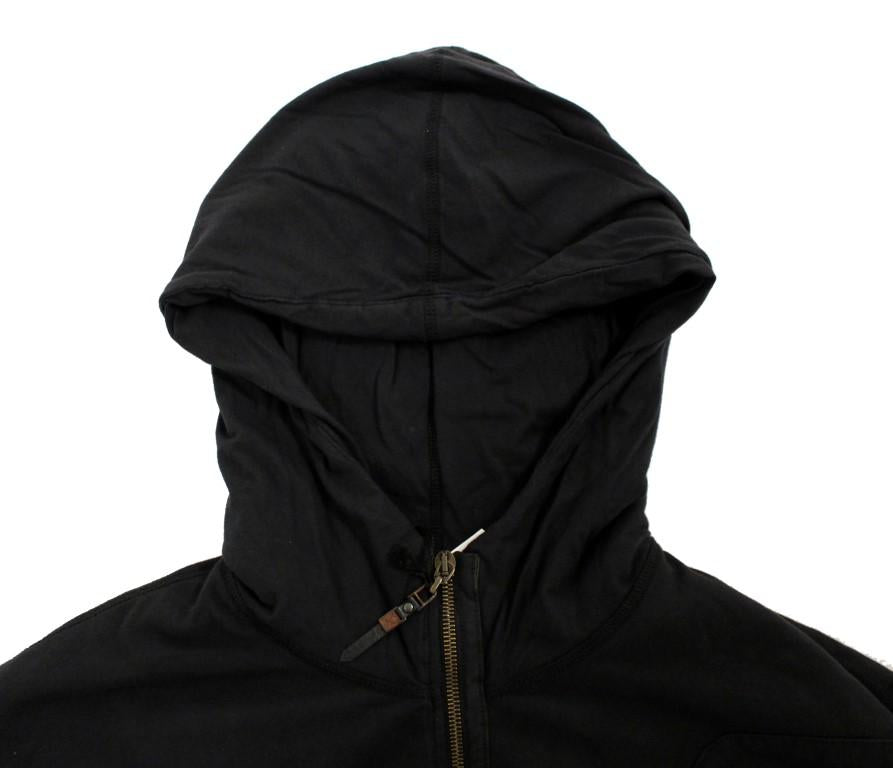 Black cotton hooded sweater