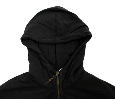 Black cotton hooded sweater