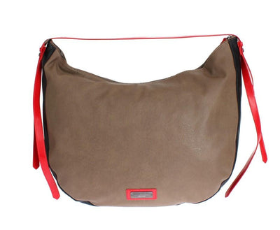 Brown leather hobo bag
