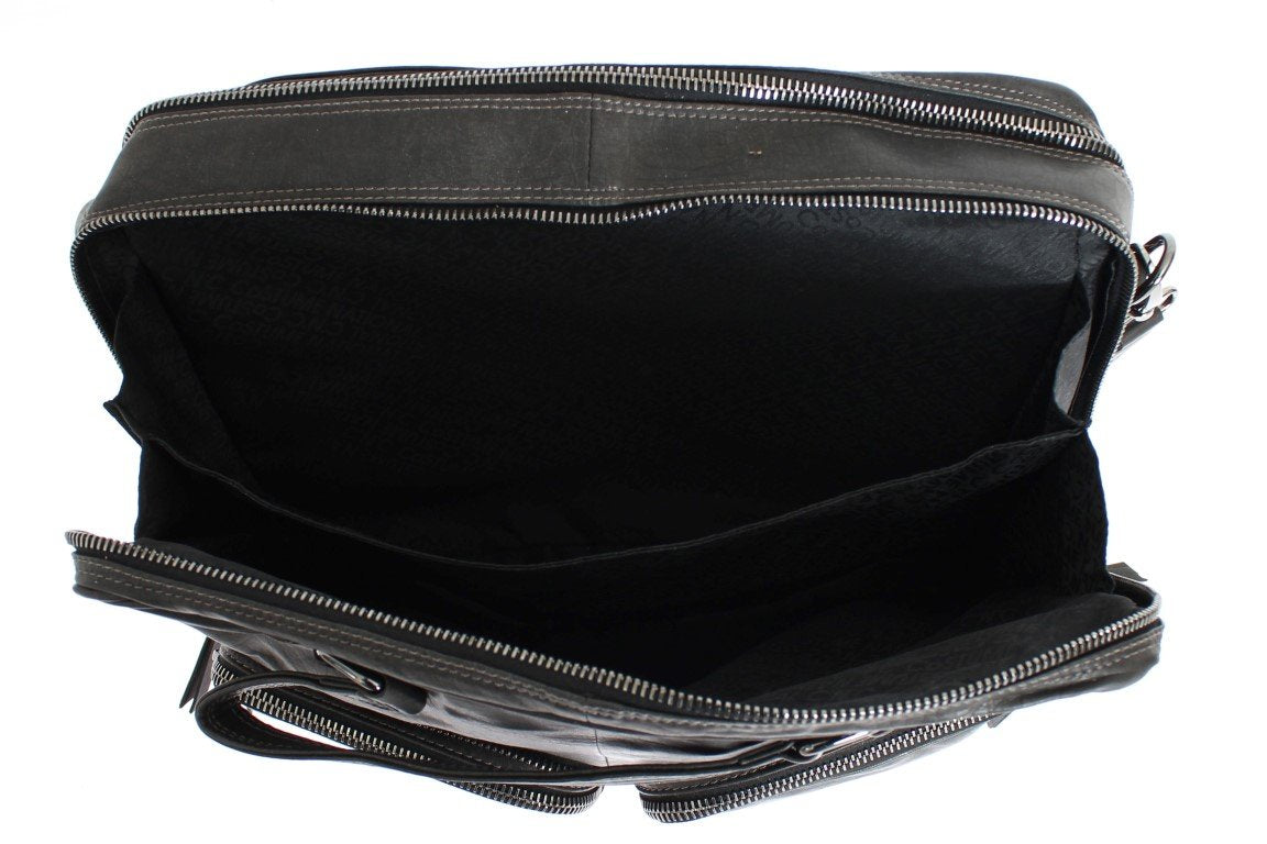 Gray Messenger Shoulder Bag