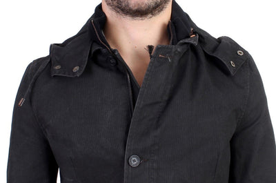 Gray hooded cotton jacket
