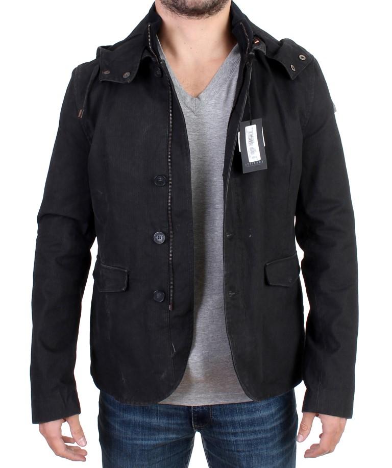 Gray hooded cotton jacket