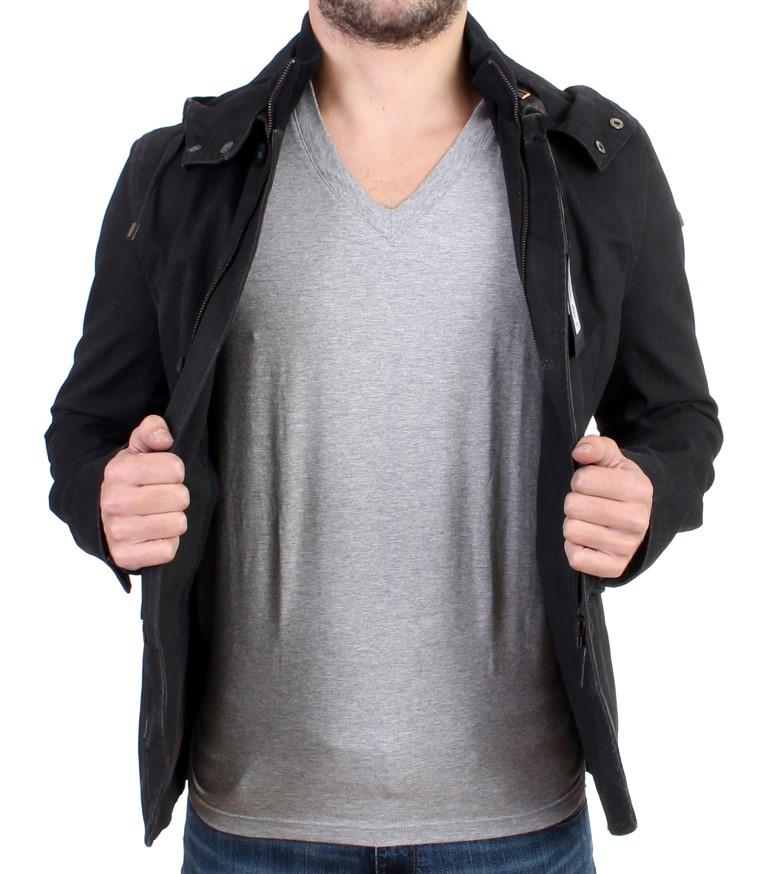 Gray hooded cotton jacket