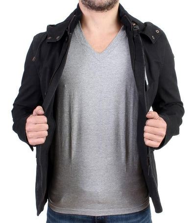 Gray hooded cotton jacket