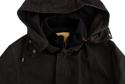 Gray hooded cotton jacket