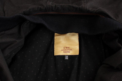 Gray hooded cotton jacket