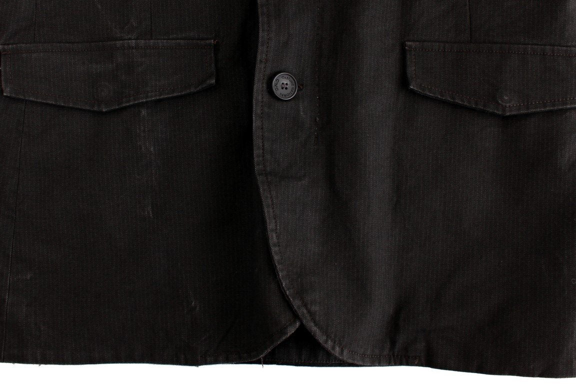 Gray hooded cotton jacket