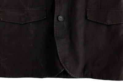 Gray hooded cotton jacket