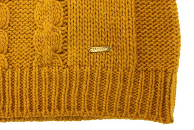 Orange Knitted Wool Blend Pullover Vest