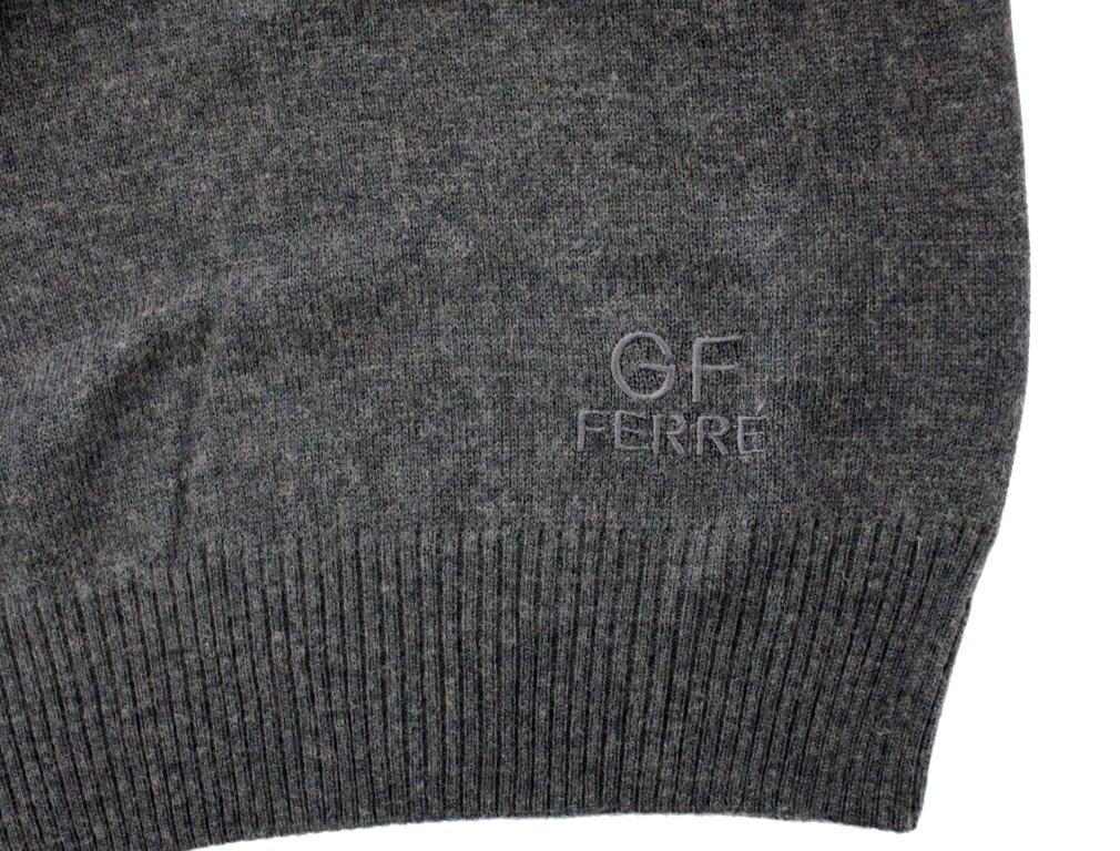 Gray Wool Blend Mens V-neck Pullover Sweater