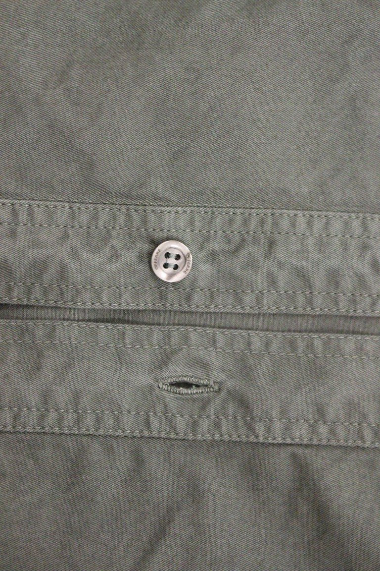 Green Button Front Cotton Casual Shirt