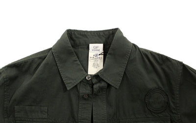 Green Button Front Cotton Casual Shirt