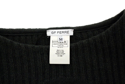 Gray Knitted Wool Blend Pullover Sweater