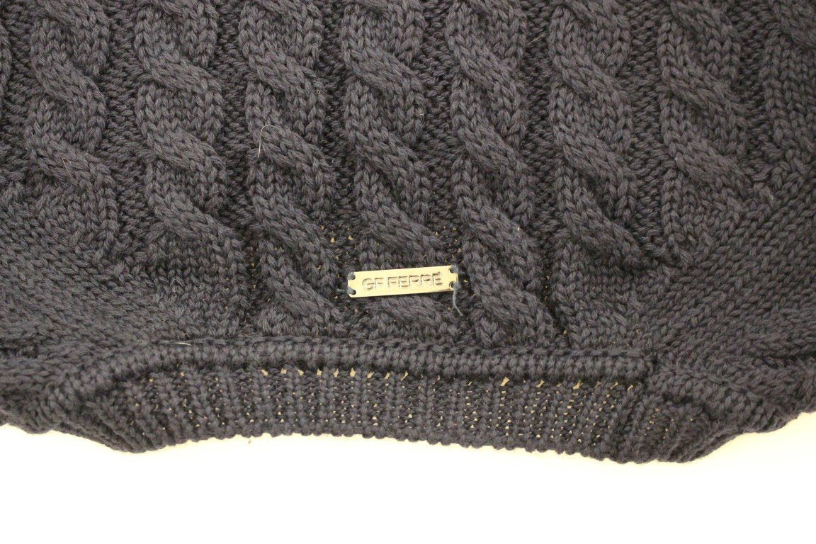 Blue Wool Knitted SLIM FIT Pullover Sweater