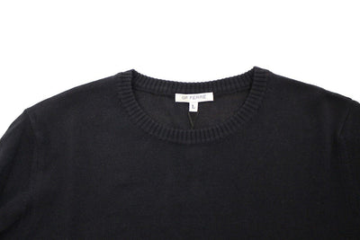 Black Knitted Wool Blend Pullover Sweater