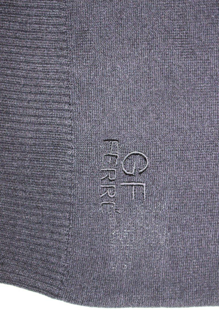 Black Knitted Wool Blend Pullover Sweater