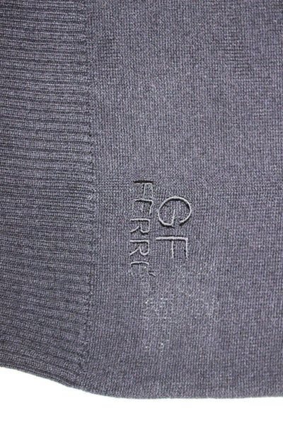 Black Knitted Wool Blend Pullover Sweater