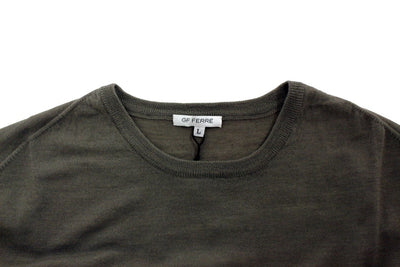Gray Knitted Wool Crewneck Pullover Sweater