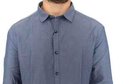 Blue cotton dress shirt