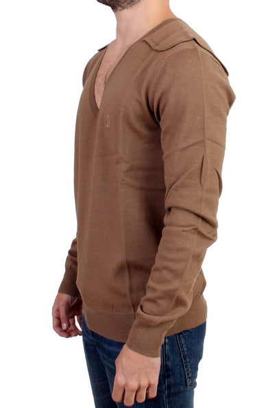 Beige knitted wool sweater