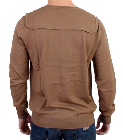Beige knitted wool sweater