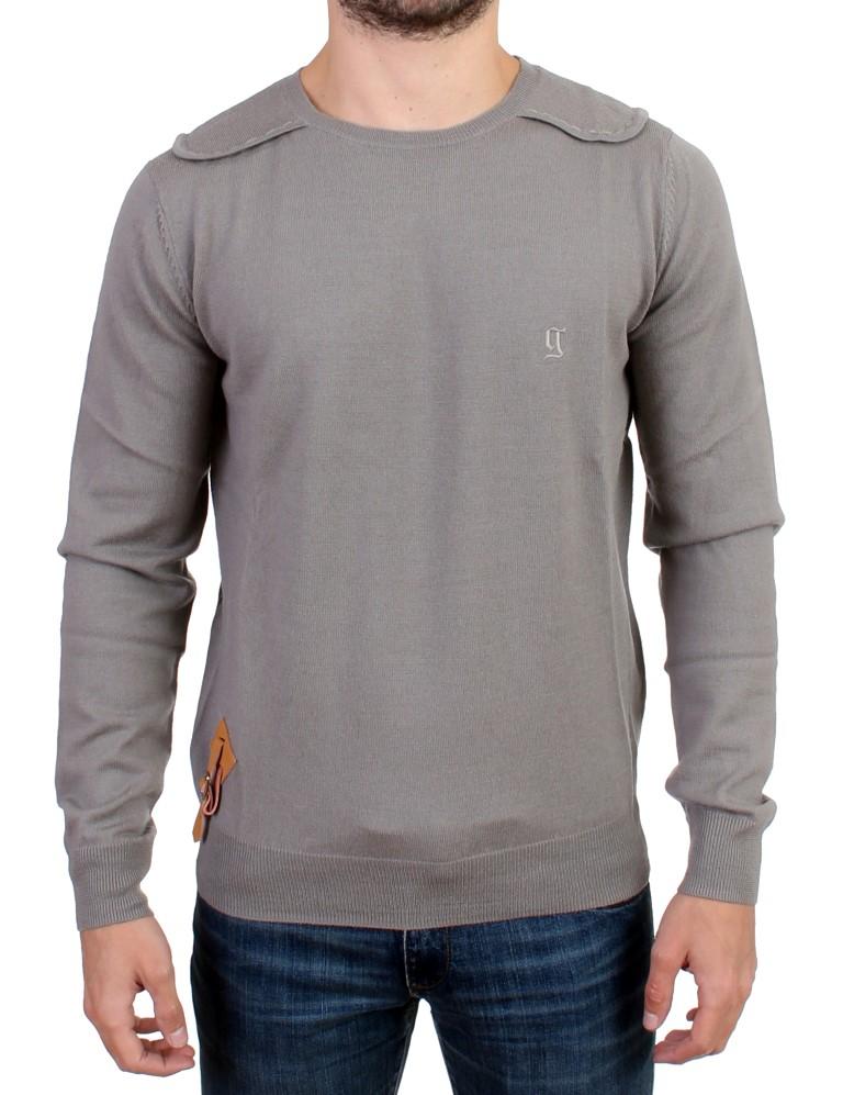 Gray knitted wool sweater