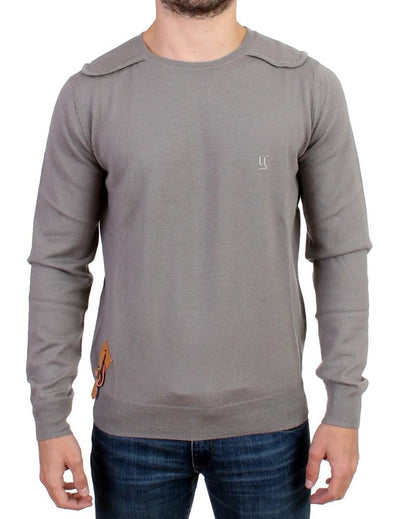 Gray knitted wool sweater