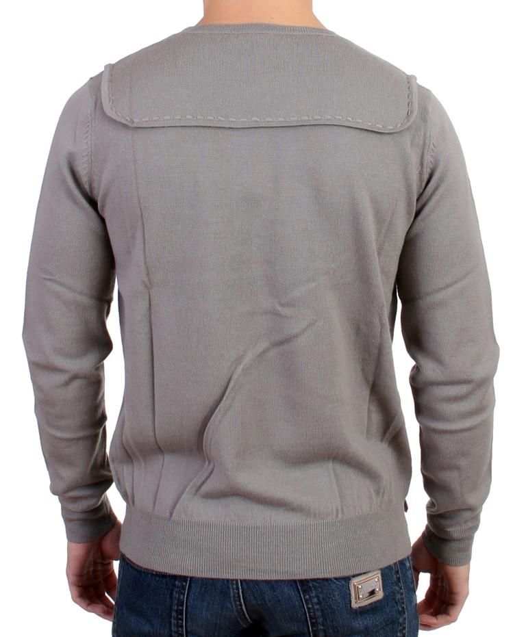 Gray knitted wool sweater