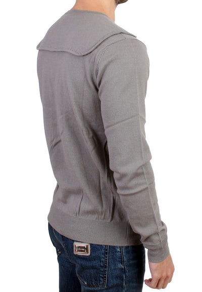 Gray knitted wool sweater