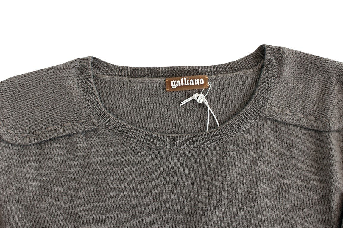 Gray knitted wool sweater