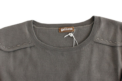 Gray knitted wool sweater