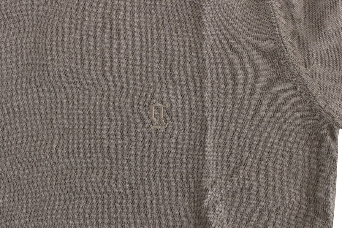 Gray knitted wool sweater