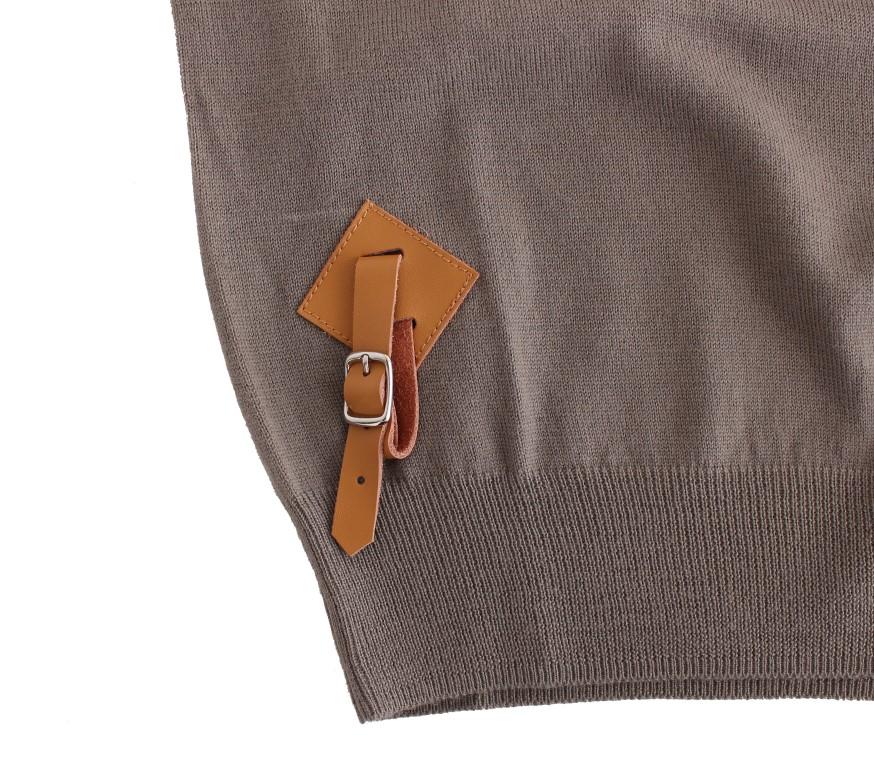 Gray knitted wool sweater