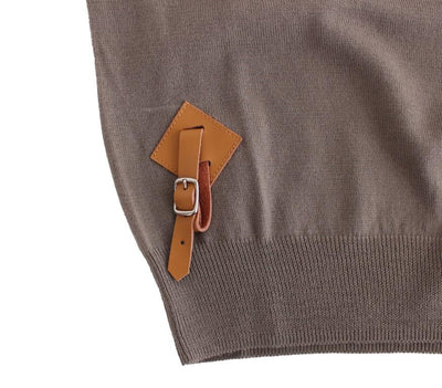 Gray knitted wool sweater
