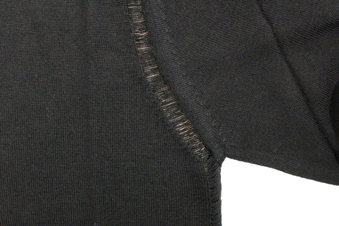 Black Wool Blend Logo Crewneck Pullover Sweater