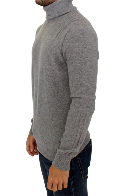 Gray wool turtleneck sweater