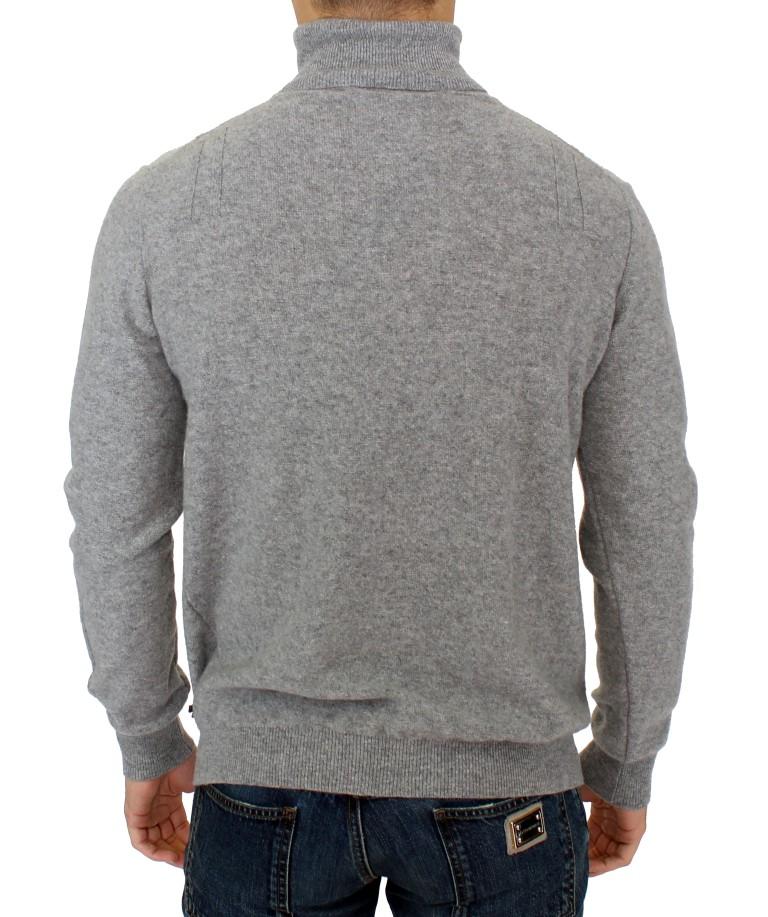 Gray wool turtleneck sweater