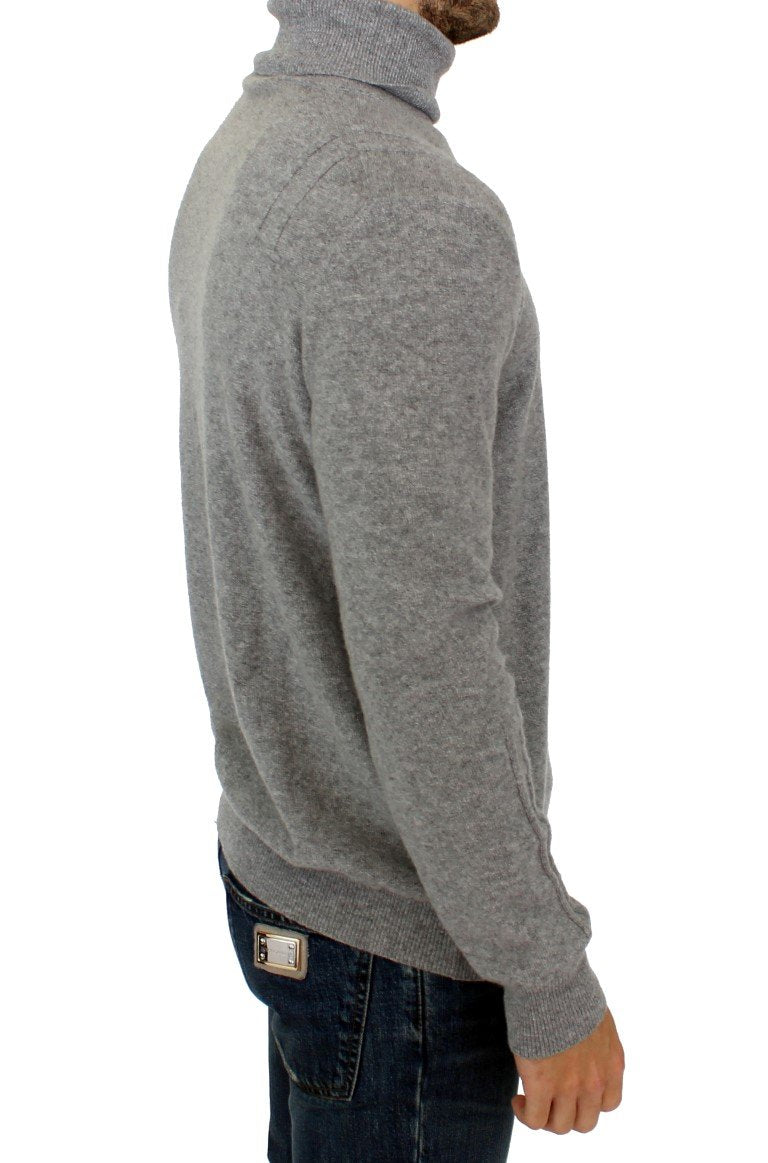 Gray wool turtleneck sweater