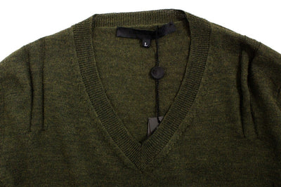 Green v-neck pullover sweater