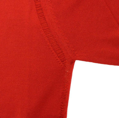 Red wool crewneck pullover sweater