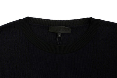 Blue crew-neck pullover sweater