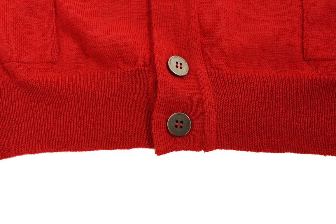 Red wool cardigan sweater