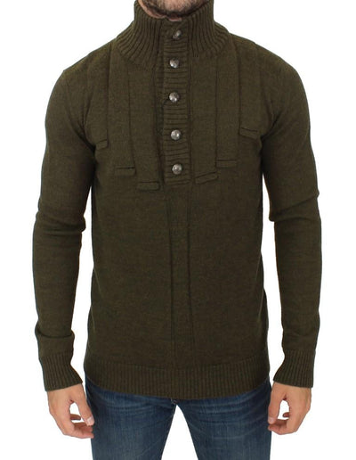 Green wool turtleneck sweater