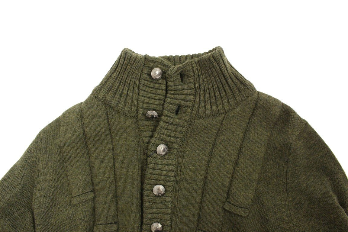 Green wool turtleneck sweater