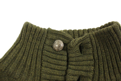 Green wool turtleneck sweater