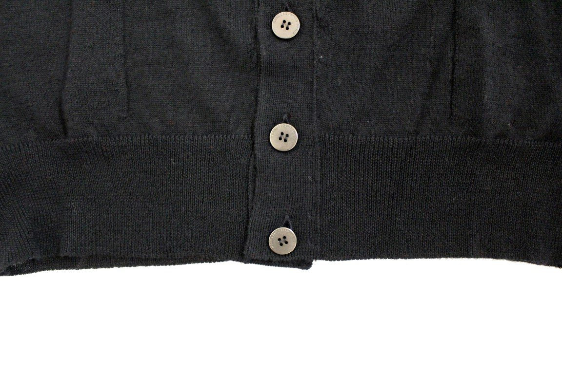 Black wool cardigan sweater