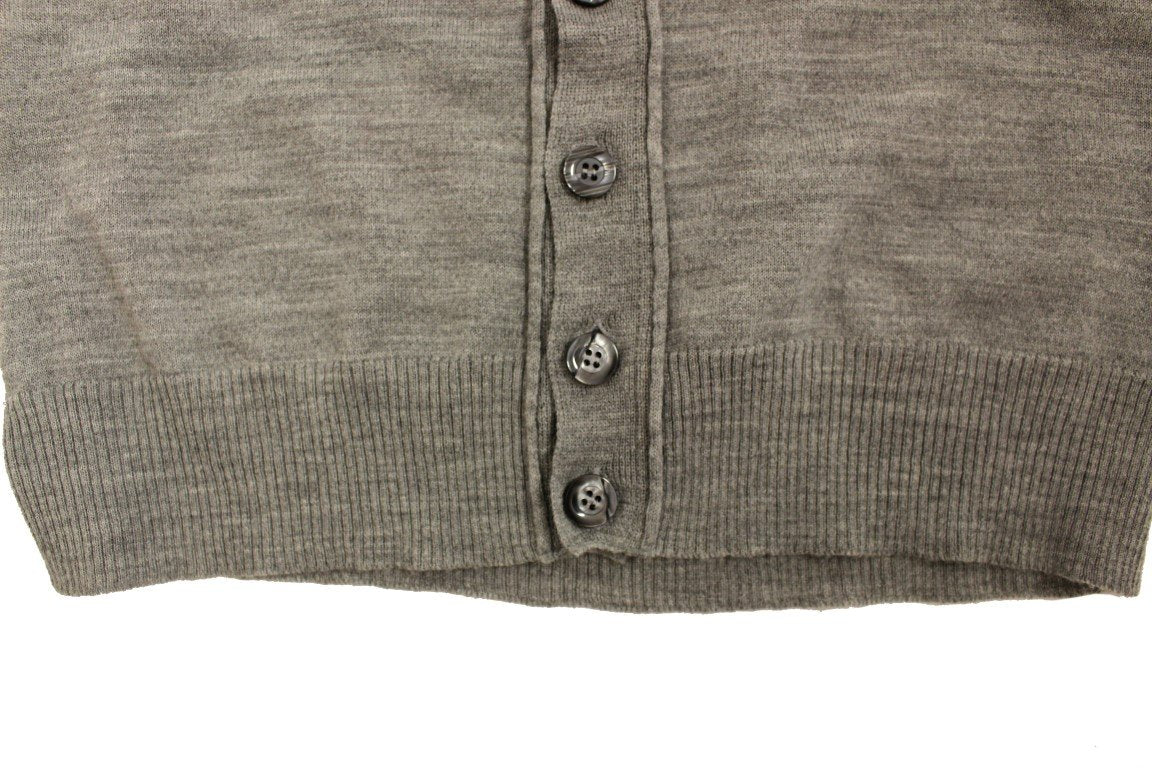 Gray wool cardigan sweater