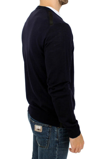 Blue full zip cardigan sweater