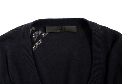 Blue wool cardigan sweater